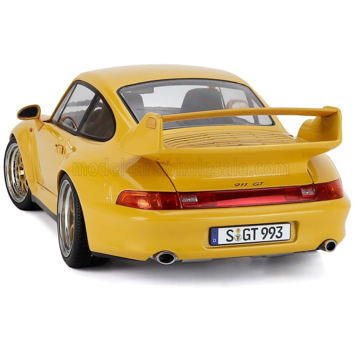 KK SCALE PORSCHE 911 993 GT2 COUPE 1996 - CERCHI BBS - BBS RIMS - YELLOW 1/12