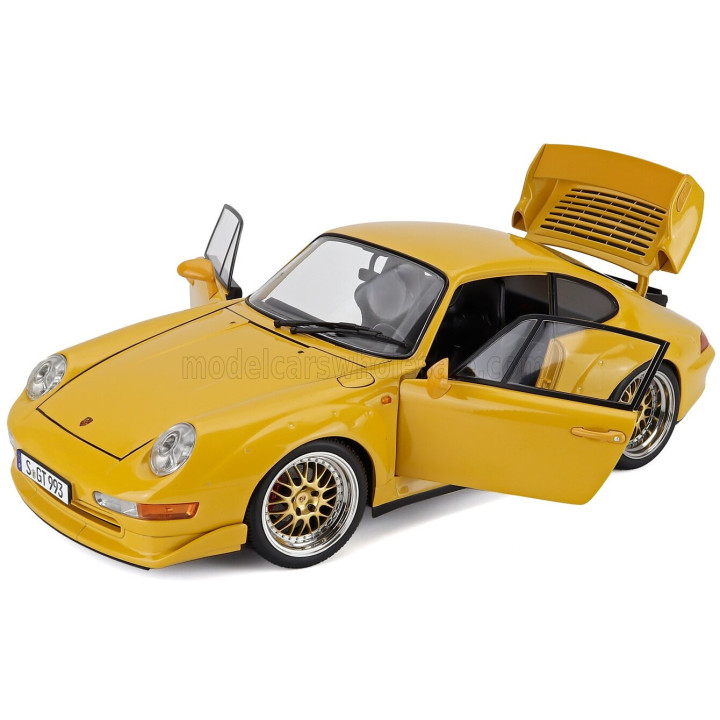KK SCALE PORSCHE 911 993 GT2 COUPE 1996 - CERCHI BBS - BBS RIMS - YELLOW 1/12