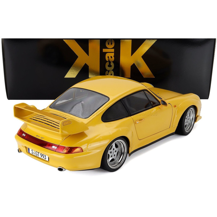 KK SCALE PORSCHE 911 993 GT2 COUPE 1996 - CERCHI SPEEDLINE - SPEEDLINE RIMS - YELLOW 1/12
