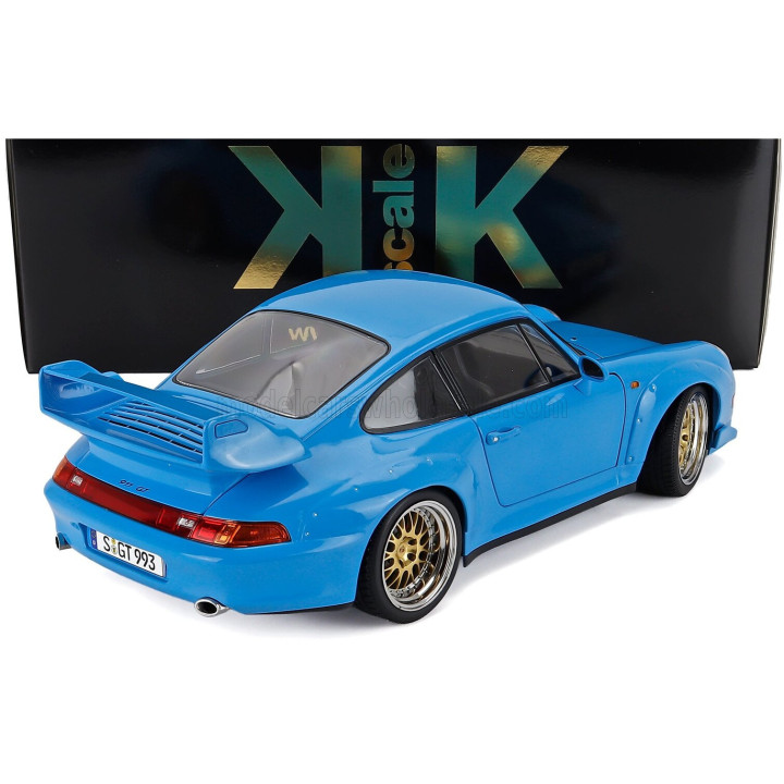 KK SCALE PORSCHE 911 993 GT2 COUPE 1996 - CERCHI BBS - BBS RIMS - LIGHT BLUE 1/12