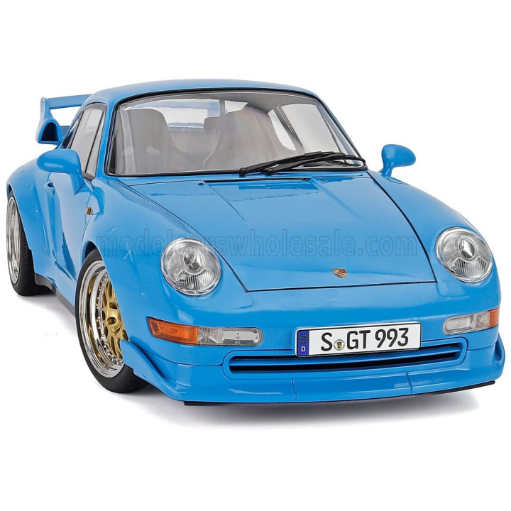 KK SCALE PORSCHE 911 993 GT2 COUPE 1996 - CERCHI BBS - BBS RIMS - LIGHT BLUE 1/12