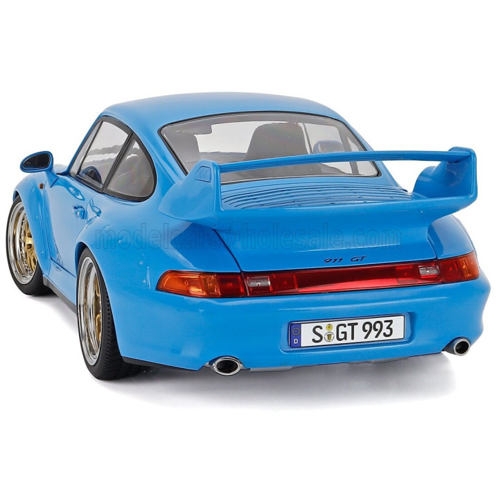 KK SCALE PORSCHE 911 993 GT2 COUPE 1996 - CERCHI BBS - BBS RIMS - LIGHT BLUE 1/12