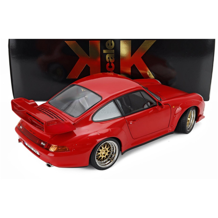 KK SCALE PORSCHE 911 993 GT2 WITH BBS RIMS 1996 - RED 1/12