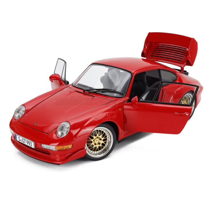 KK SCALE PORSCHE 911 993 GT2 WITH BBS RIMS 1996 - RED 1/12
