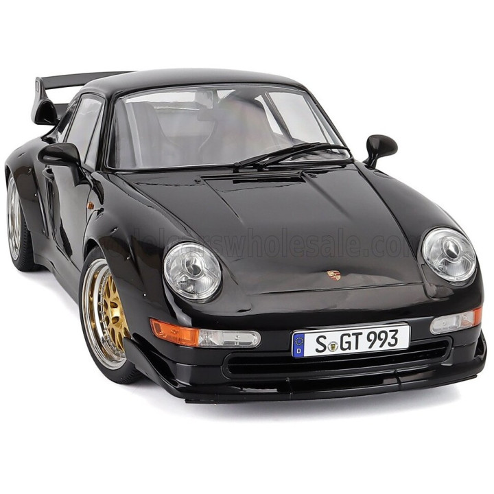 KK SCALE PORSCHE 911 993 GT2 COUPE 1996 - CERCHI BBS - BBS RIMS - BLACK 1/12