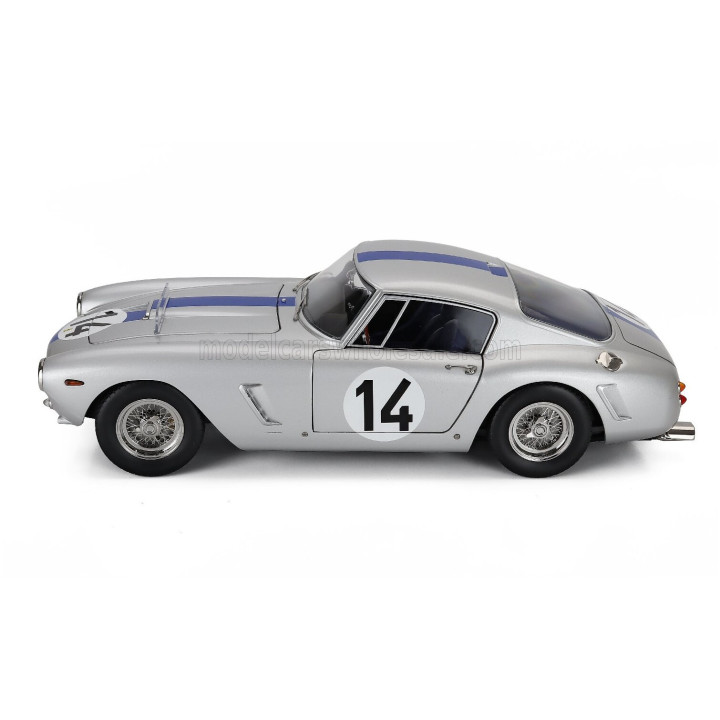 KK SCALE FERRARI 250GT SWB 3.0L V12 COUPE TEAM NOBLET N 14 3rd 24h LE MANS 1961 PIERRE NOBLET - JEAN GUICHET - SILVER BLUE 1/12