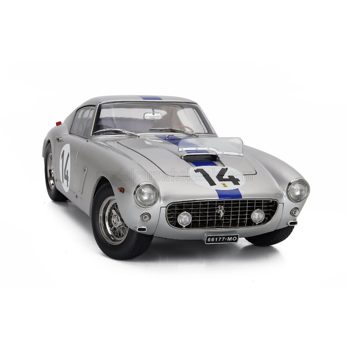 KK SCALE FERRARI 250GT SWB 3.0L V12 COUPE TEAM NOBLET N 14 3rd 24h LE MANS 1961 PIERRE NOBLET - JEAN GUICHET - SILVER BLUE 1/12