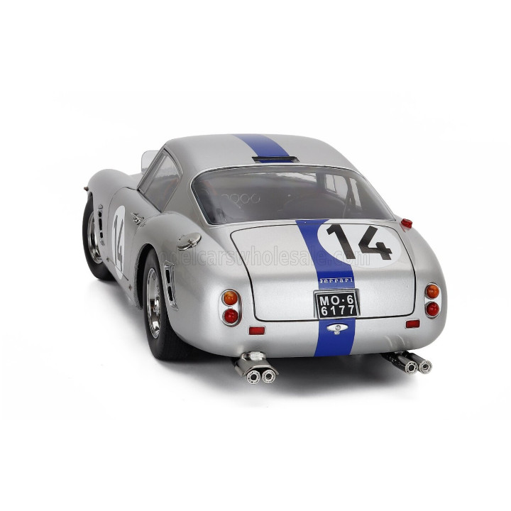 KK SCALE FERRARI 250GT SWB 3.0L V12 COUPE TEAM NOBLET N 14 3rd 24h LE MANS 1961 PIERRE NOBLET - JEAN GUICHET - SILVER BLUE 1/12