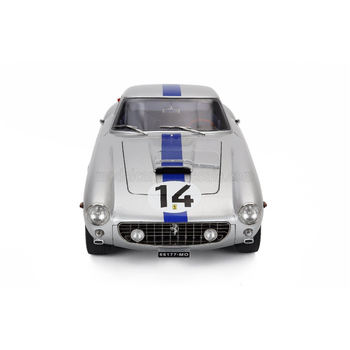 KK SCALE FERRARI 250GT SWB 3.0L V12 COUPE TEAM NOBLET N 14 3rd 24h LE MANS 1961 PIERRE NOBLET - JEAN GUICHET - SILVER BLUE 1/12
