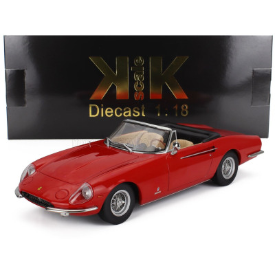 KK SCALE FERRARI 365 CALIFORNIA SPIDER 1966 - BEIGE INTERIOR - RED 1/18