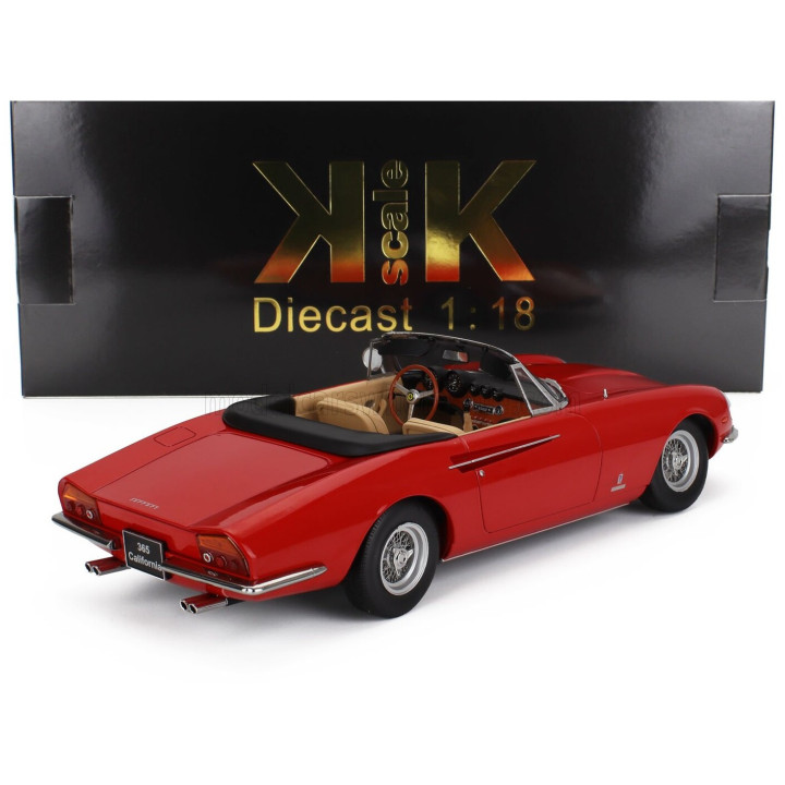 KK SCALE FERRARI 365 CALIFORNIA SPIDER 1966 - BEIGE INTERIOR - RED 1/18