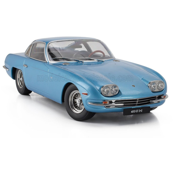 KK SCALE LAMBORGHINI 400 GT 2+2 1965 - LIGHT BLUE MET 1/18
