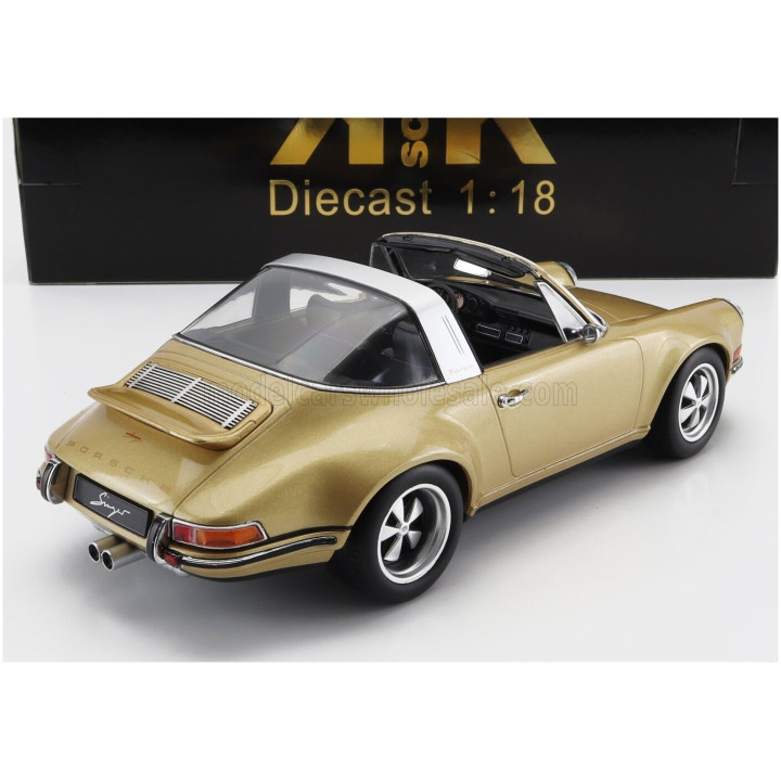 KK SCALE PORSCHE 911 BY SINGER TARGA 2014 - GOLD MET 1/18