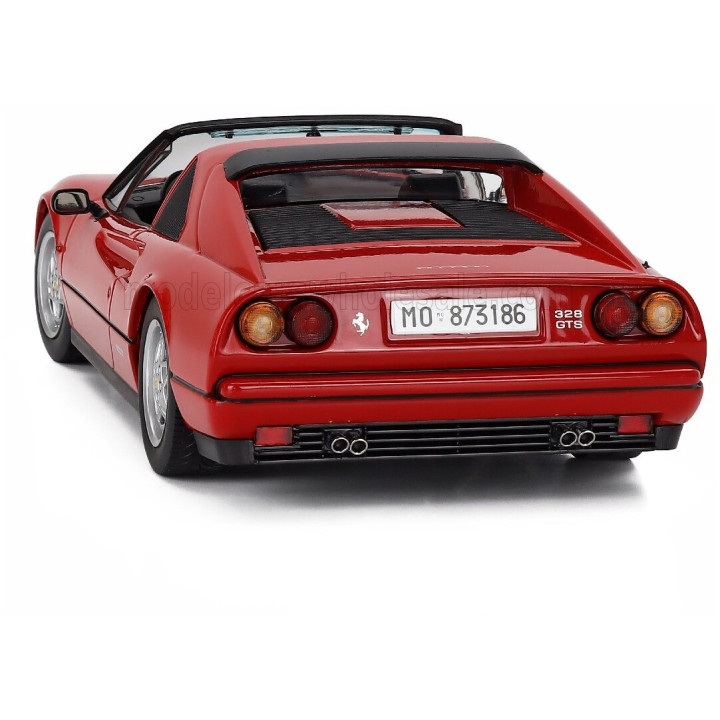 KK SCALE FERRARI 328 GTS SPIDER WITH REMOVABLE HARD-TOP 1985 - RED 1/18