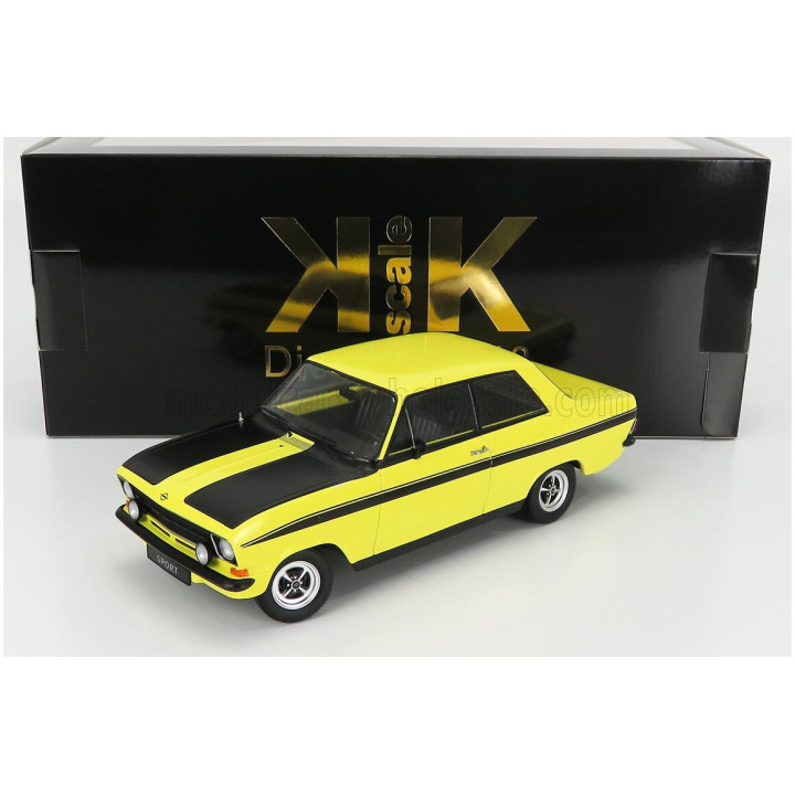 KK SCALE OPEL KADETT B SPORT 1973 - YELLOW BLACK 1/18