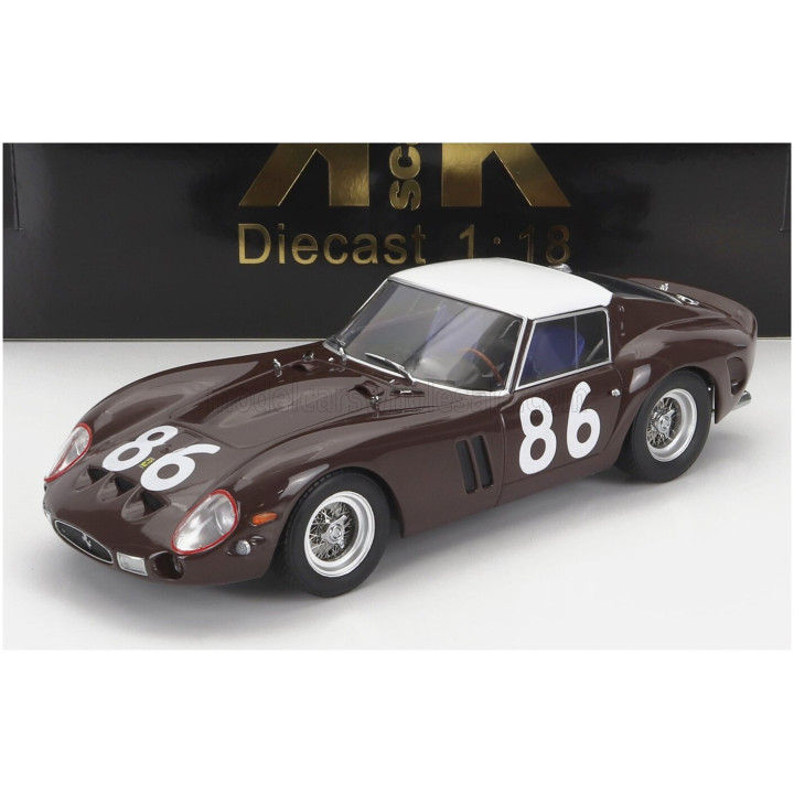 KK SCALE FERRARI 250 GTO 3.0L V12 COUPE N 86 4th TARGA FLORIO 1962 PIETRO FERRARO - GIORGIO SCARLATTI - BROWN WHITE 1/18