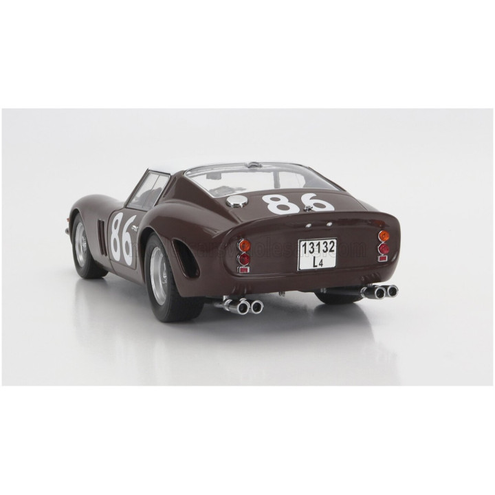 KK SCALE FERRARI 250 GTO 3.0L V12 COUPE N 86 4th TARGA FLORIO 1962 PIETRO FERRARO - GIORGIO SCARLATTI - BROWN WHITE 1/18