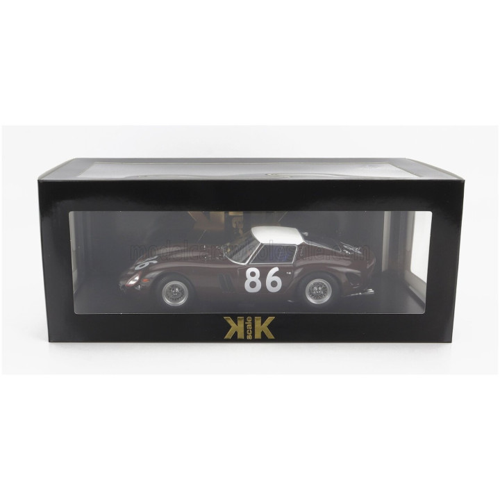 KK SCALE FERRARI 250 GTO 3.0L V12 COUPE N 86 4th TARGA FLORIO 1962 PIETRO FERRARO - GIORGIO SCARLATTI - BROWN WHITE 1/18