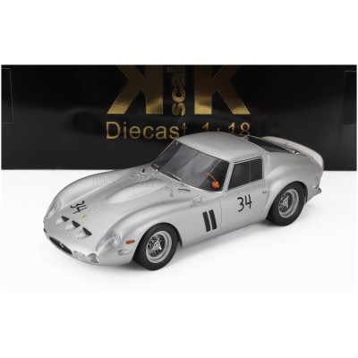 KK SCALE FERRARI 250 GTO 3.0L V12 COUPE N 34 DMV AVUS 1963 HERMANN CORDES - SILVER 1/18