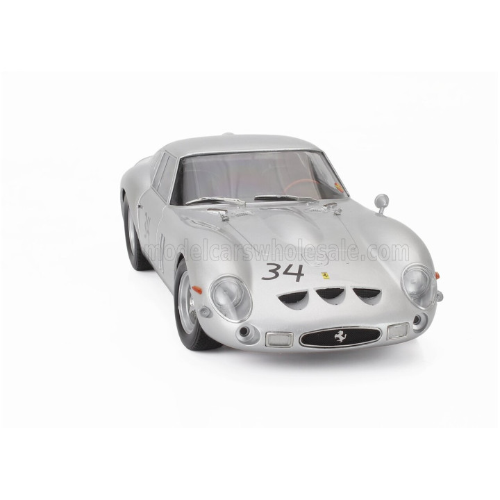 KK SCALE FERRARI 250 GTO 3.0L V12 COUPE N 34 DMV AVUS 1963 HERMANN CORDES - SILVER 1/18
