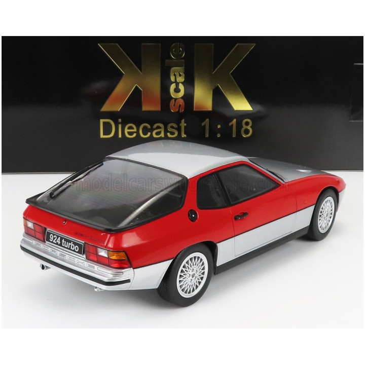 KK SCALE PORSCHE 924 TURBO COUPE 1986 - SILVER RED 1/18