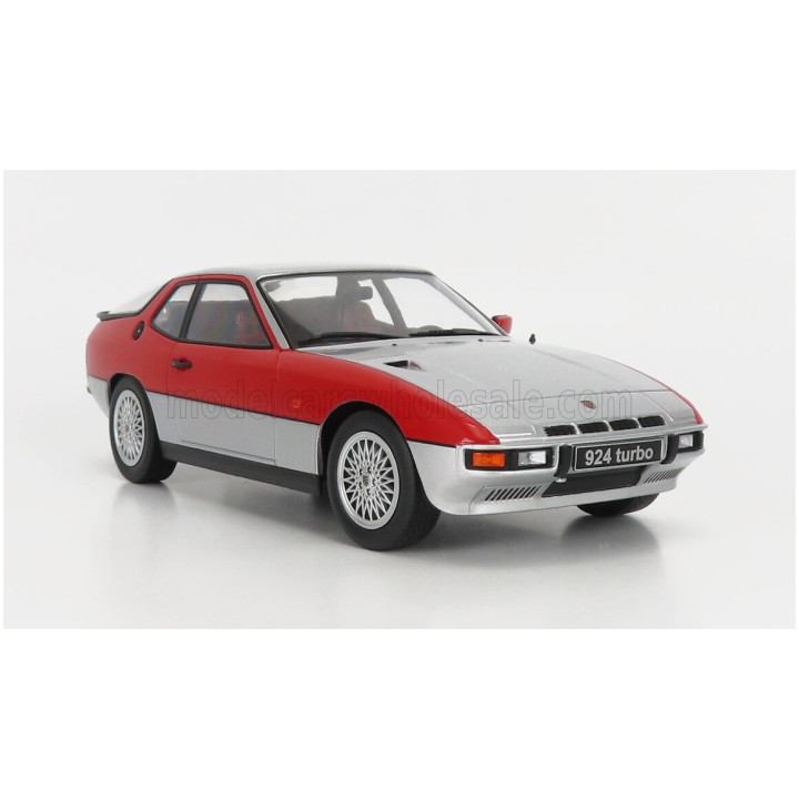 KK SCALE PORSCHE 924 TURBO COUPE 1986 - SILVER RED 1/18