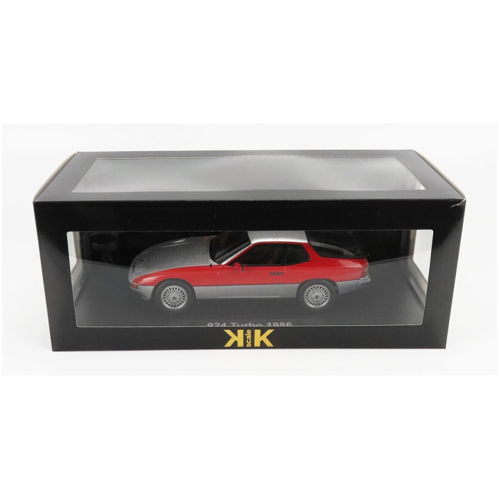 KK SCALE PORSCHE 924 TURBO COUPE 1986 - SILVER RED 1/18
