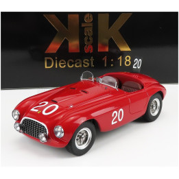 KK SCALE FERRARI 166MM 2.0L V12 N 20 WINNER SPA FRANCORCHAMPS 1949 L.CHINETTI - J.LUCAS - RED 1/18