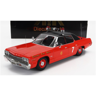 KK SCALE DODGE MONACO N 7 CHICAGO FIRE ENGINE DEPARTMENT 1974 - RED BLACK 1/18