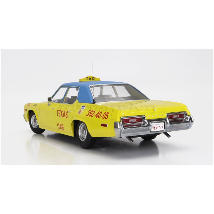KK SCALE DODGE MONACO TAXI TEXAS CAB B38 1974 - YELLOW BLUE 1/18