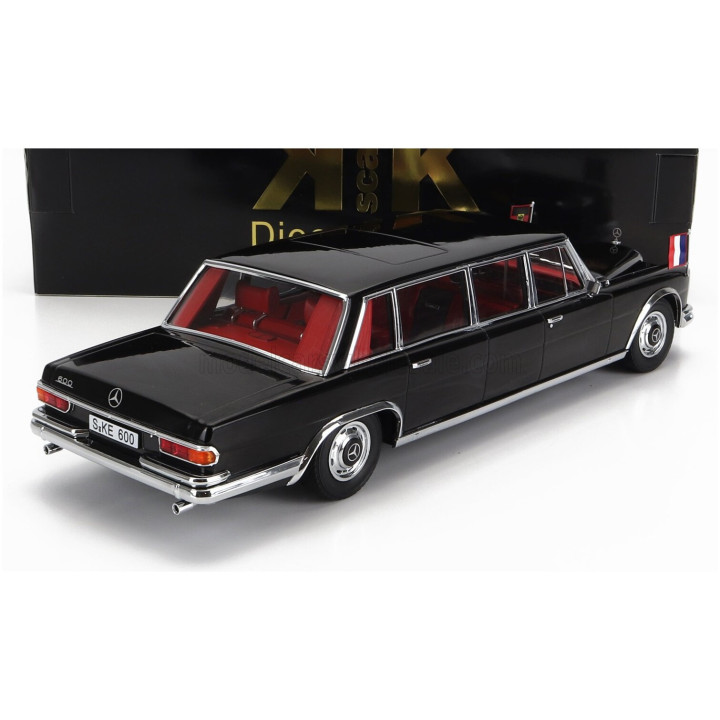 KK SCALE MERCEDES BENZ S-CLASS 600 LWB PULLMAN (W100) WILLY BRANDT - GEORGES POMPIDOU 1964 - BLACK 1/18