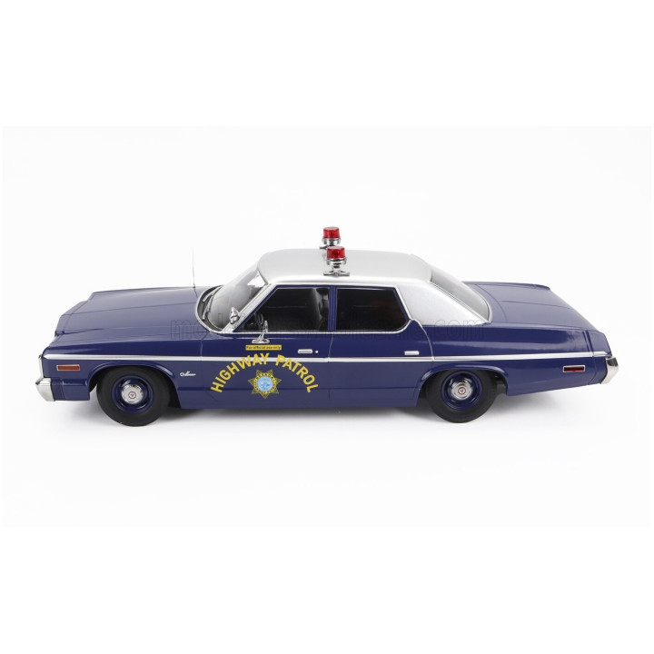 KK SCALE DODGE MONACO NEVADA HIGHWAY PATROL POLICE 1974 - BLUE WHITE 1/18