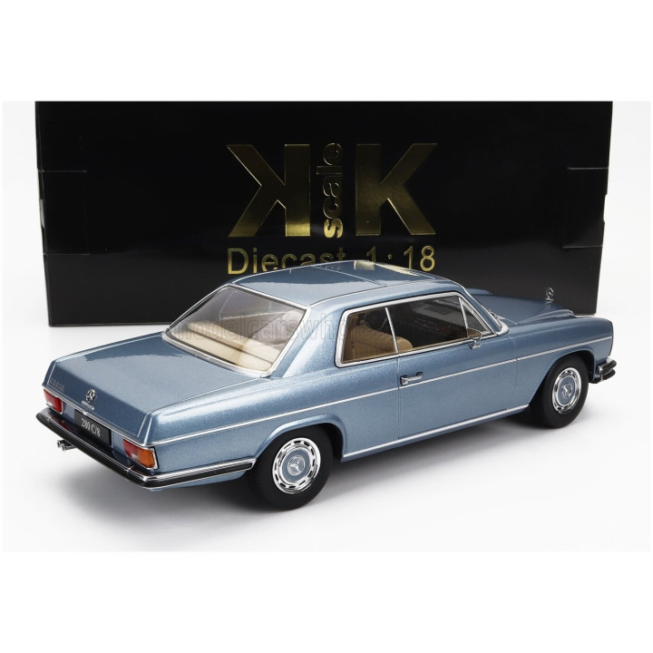 KK SCALE MERCEDES BENZ 280C/8 (W114) COUPE 1969 - LIGHT BLUE MET 1/18