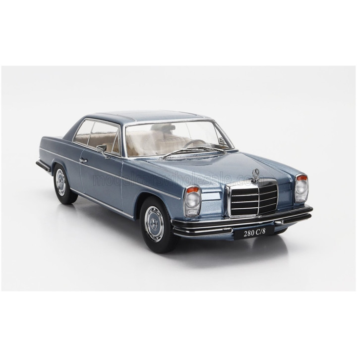 KK SCALE MERCEDES BENZ 280C/8 (W114) COUPE 1969 - LIGHT BLUE MET 1/18