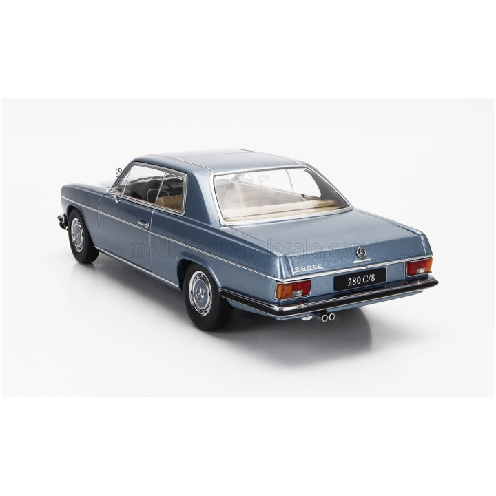 KK SCALE MERCEDES BENZ 280C/8 (W114) COUPE 1969 - LIGHT BLUE MET 1/18
