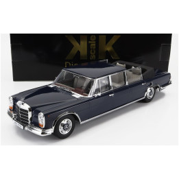 KK SCALE MERCEDES BENZ S-CLASS 600 PULLMAN (W100) LANDAULET SEMICONVERTIBLE 1964 - DARK BLUE 1/18