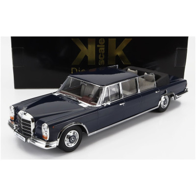 KK SCALE MERCEDES BENZ S-CLASS 600 PULLMAN (W100) LANDAULET SEMICONVERTIBLE 1964 - DARK BLUE 1/18