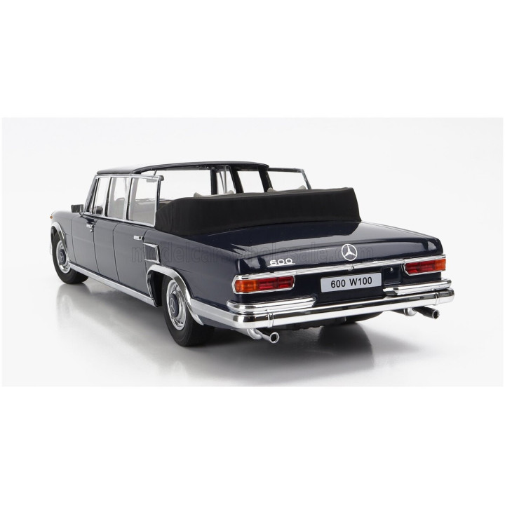 KK SCALE MERCEDES BENZ S-CLASS 600 PULLMAN (W100) LANDAULET SEMICONVERTIBLE 1964 - DARK BLUE 1/18