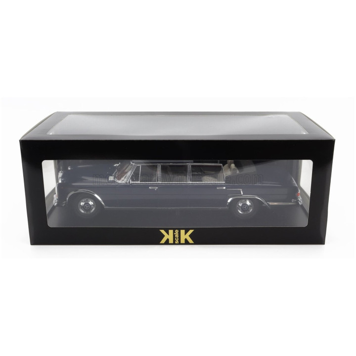 KK SCALE MERCEDES BENZ S-CLASS 600 PULLMAN (W100) LANDAULET SEMICONVERTIBLE 1964 - DARK BLUE 1/18