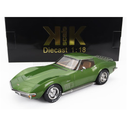 KK SCALE CHEVROLET CORVETTE C3 1972 - WITH REMOVABLE ROOF PARTS - GREEN 1/18