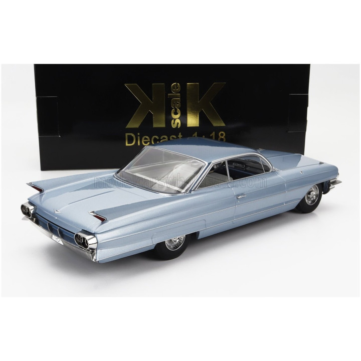KK SCALE CADILLAC SERIES 62 COUPE DEVILLE 1961 - LIGHT BLUE MET 1/18