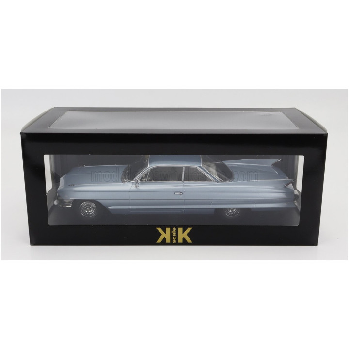 KK SCALE CADILLAC SERIES 62 COUPE DEVILLE 1961 - LIGHT BLUE MET 1/18