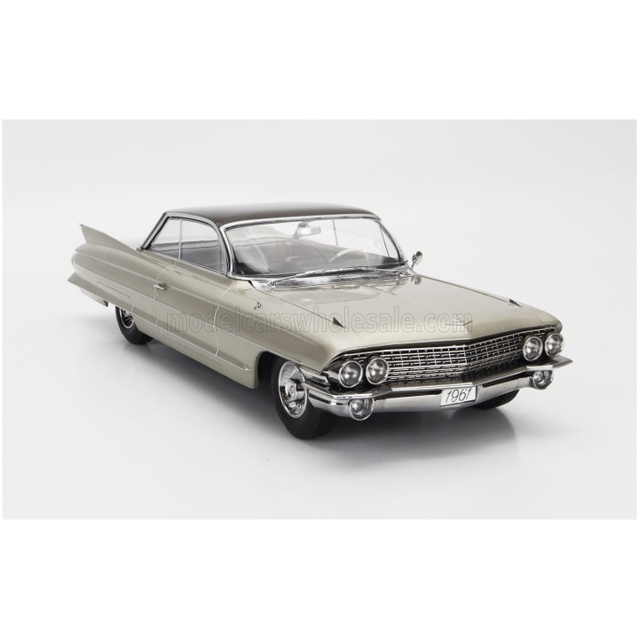 KK SCALE CADILLAC SERIES 62 COUPE DEVILLE 1961 - BEIGE BROWN 1/18