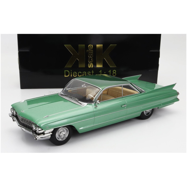 KK SCALE CADILLAC SERIES 62 COUPE DEVILLE 1961 - LIGHT GREEN MET 1/18