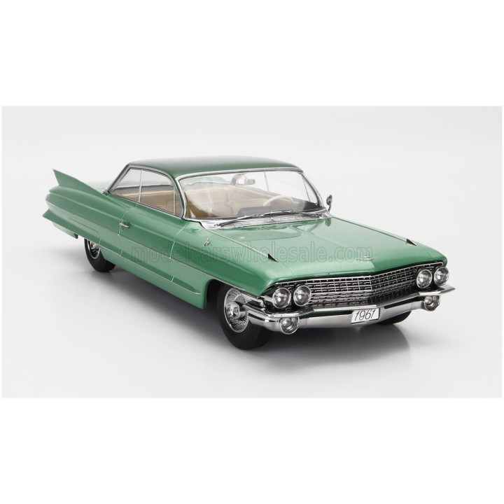 KK SCALE CADILLAC SERIES 62 COUPE DEVILLE 1961 - LIGHT GREEN MET 1/18