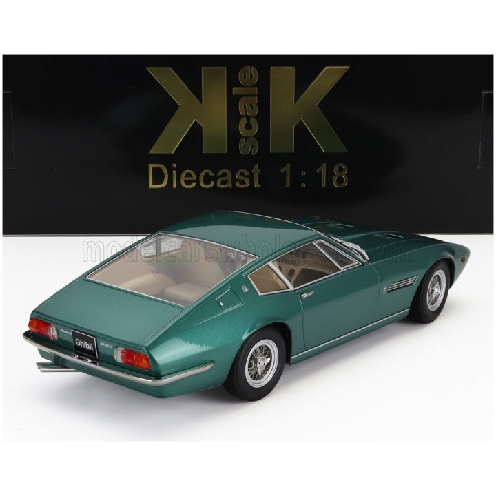 KK SCALE MASERATI GHIBLI COUPE 1969 - GREEN MET 1/18