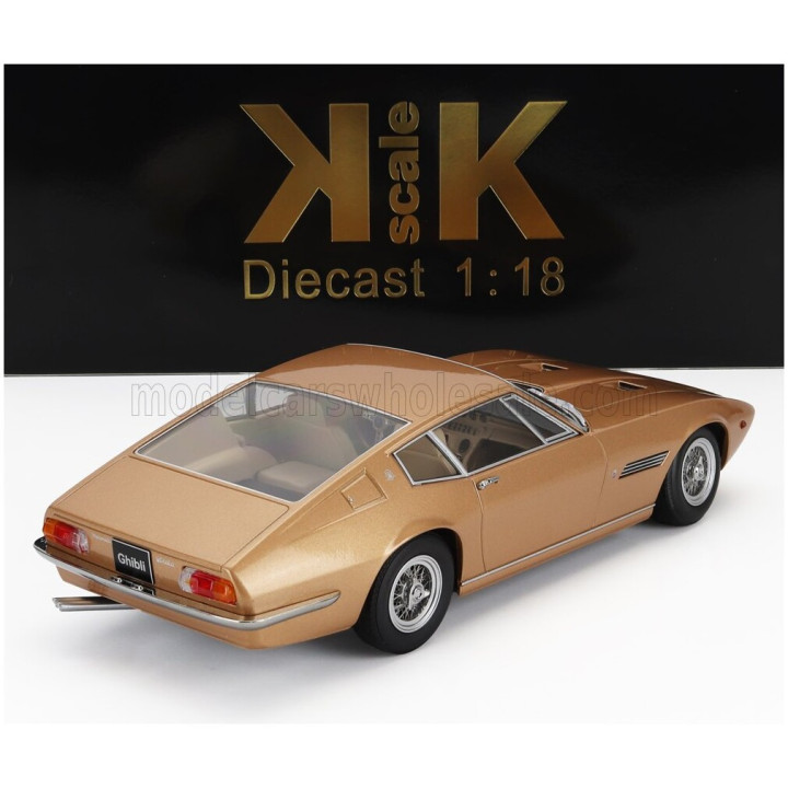 KK SCALE MASERATI GHIBLI COUPE 1969 - GOLD MET 1/18