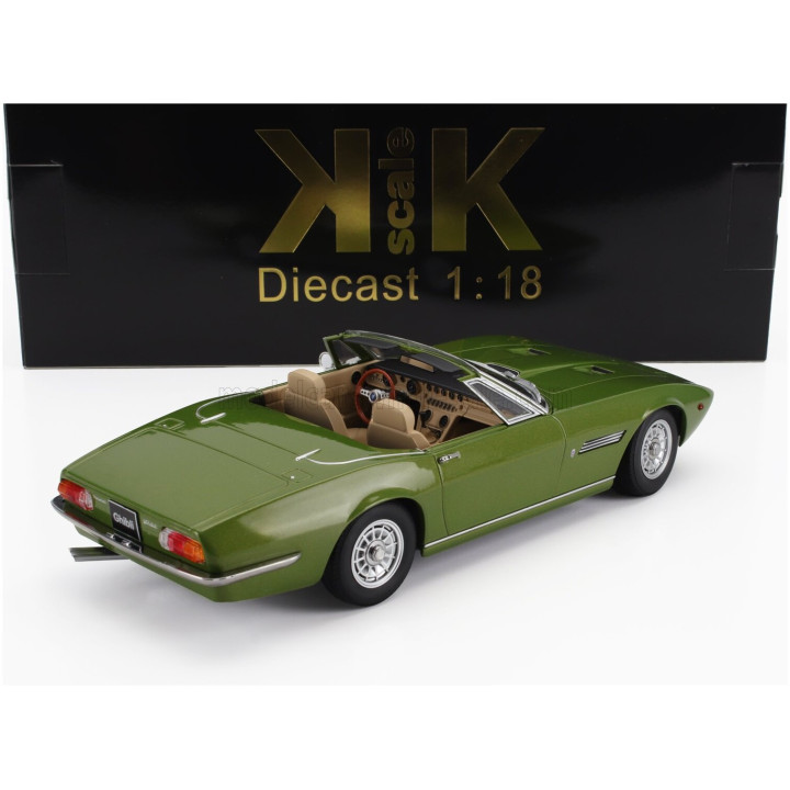 KK SCALE MASERATI GHIBLI SPIDER CABRIOLET OPEN 1970 - ALLOY RIMS - CERCHI IN LEGA - GREEN 1/18