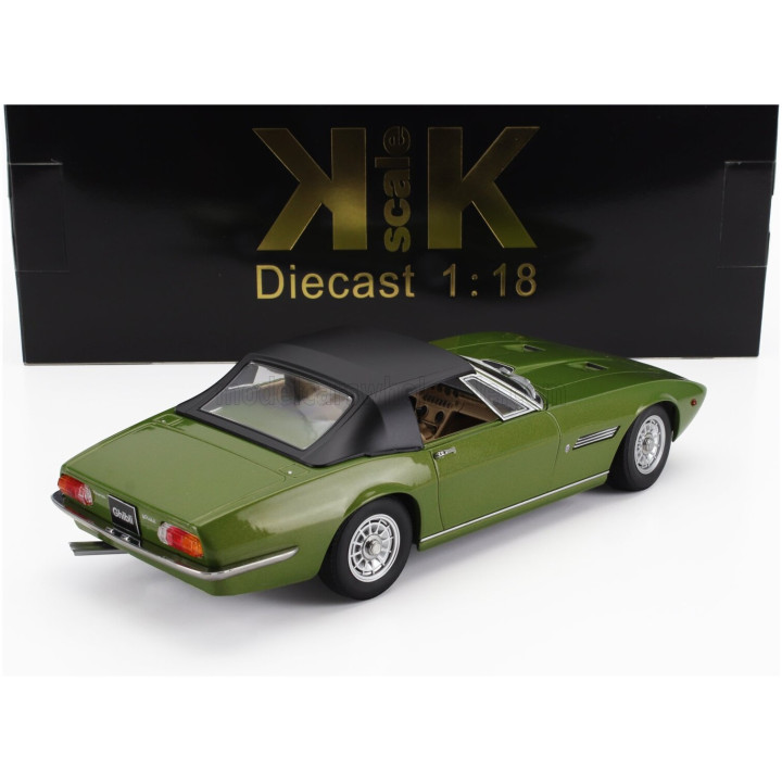 KK SCALE MASERATI GHIBLI SPIDER CABRIOLET OPEN 1970 - ALLOY RIMS - CERCHI IN LEGA - GREEN 1/18