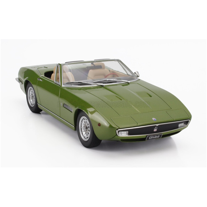 KK SCALE MASERATI GHIBLI SPIDER CABRIOLET OPEN 1970 - ALLOY RIMS - CERCHI IN LEGA - GREEN 1/18